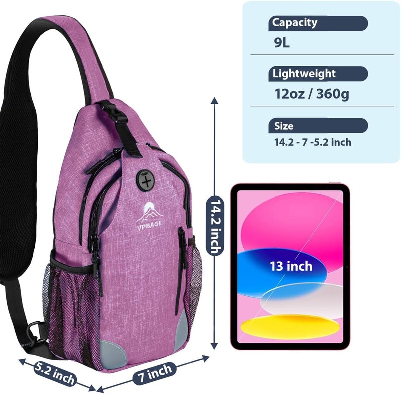 VPBAGE Store Structured Sling Backpack with Oversized Strap Pocket (Fits Power Bank) - Heavy Duty Water Resistant Crossbody Bag for Tech & Travel - Thick Padded Bottom Anti-Theft Daypack (Fits Tablet/Console) | Hiking Daypack, Small Backpack, Travel - Image 3